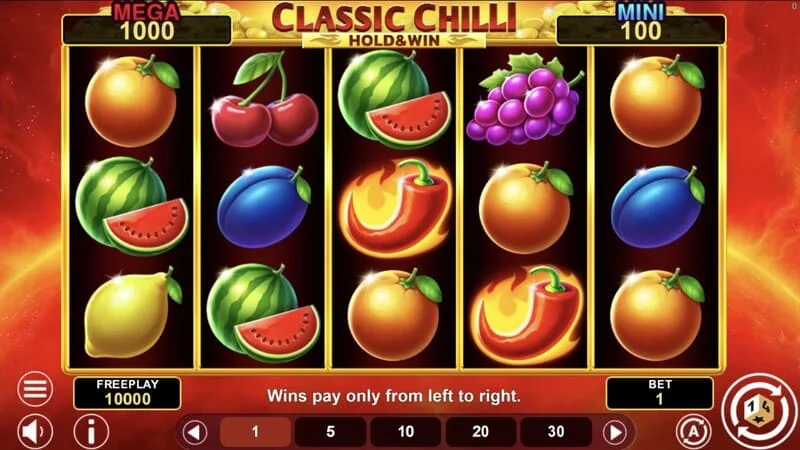 Classic Chilli Hold & Win - 5×3 tárcsák chili szimbólumokkal